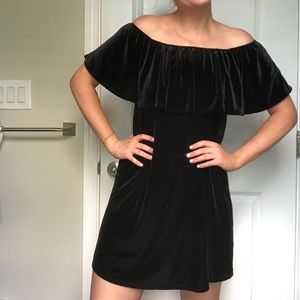 Velvet off the shoulder dress
